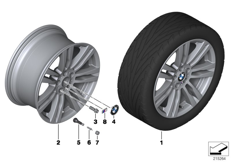 BMW 36117842183 Disc Wheel, Light Alloy, Bright-Turned