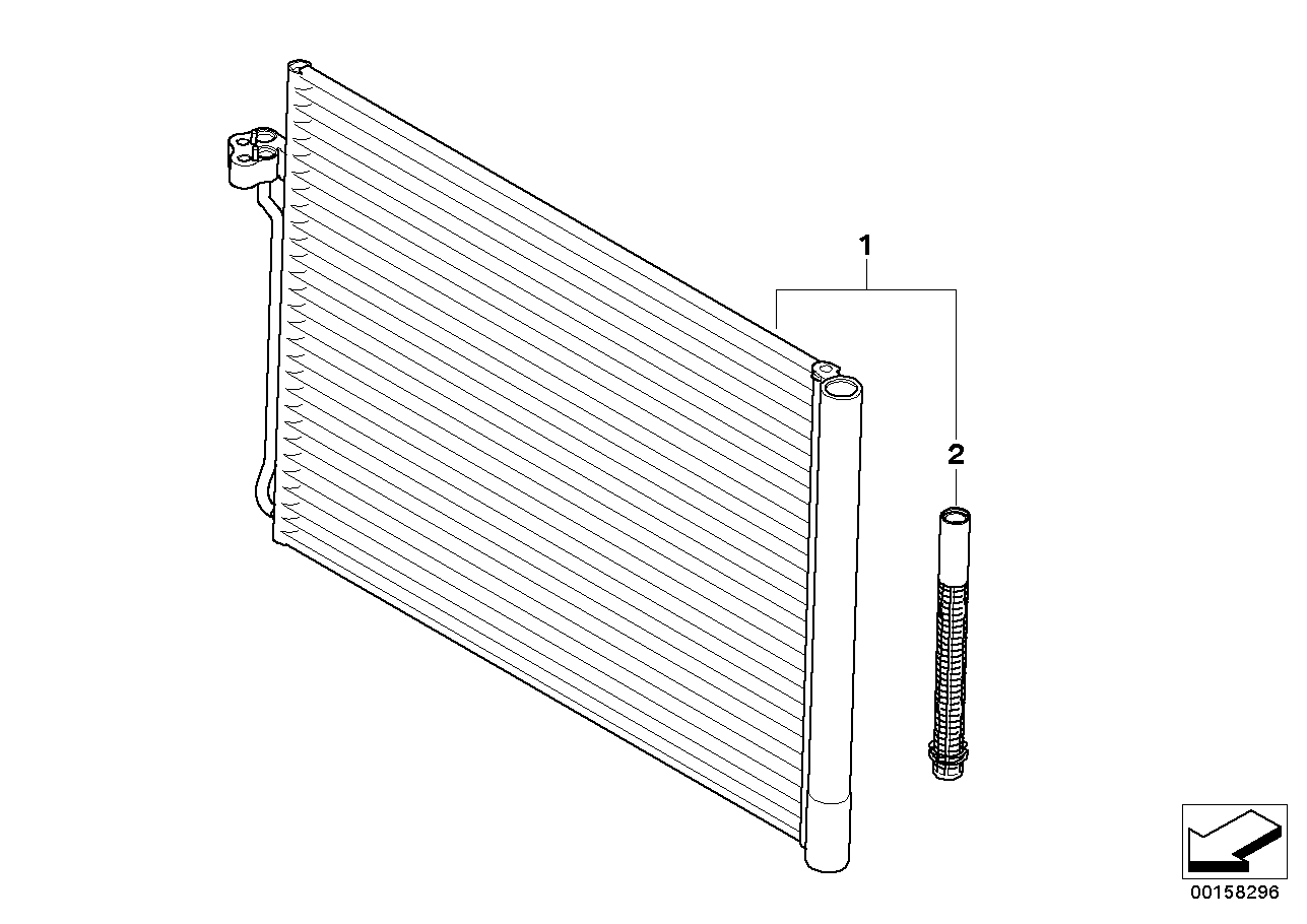 BMW 64536972553 Condenser Air Conditioning With Drier