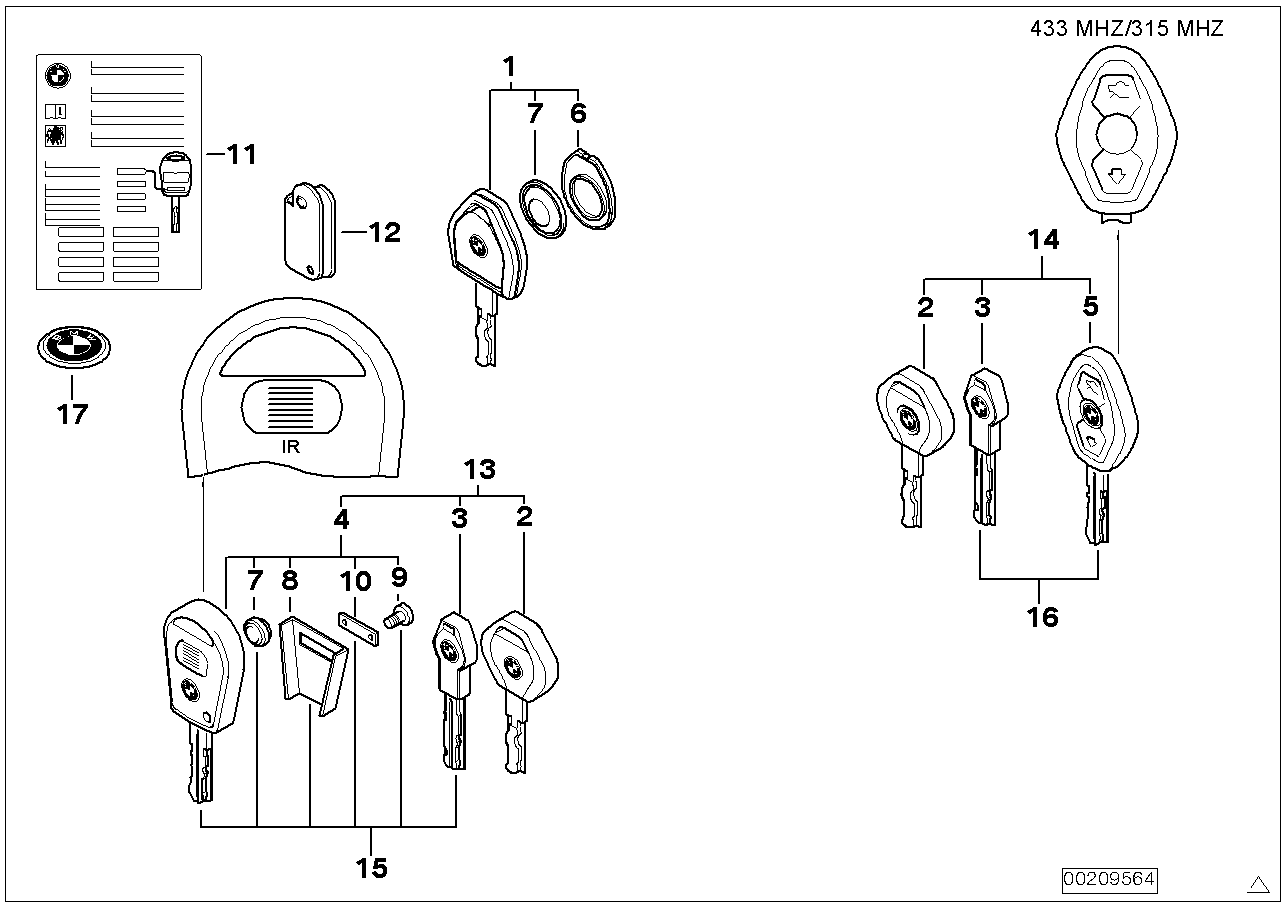 BMW 66126933728 Universal Key With Remote Control