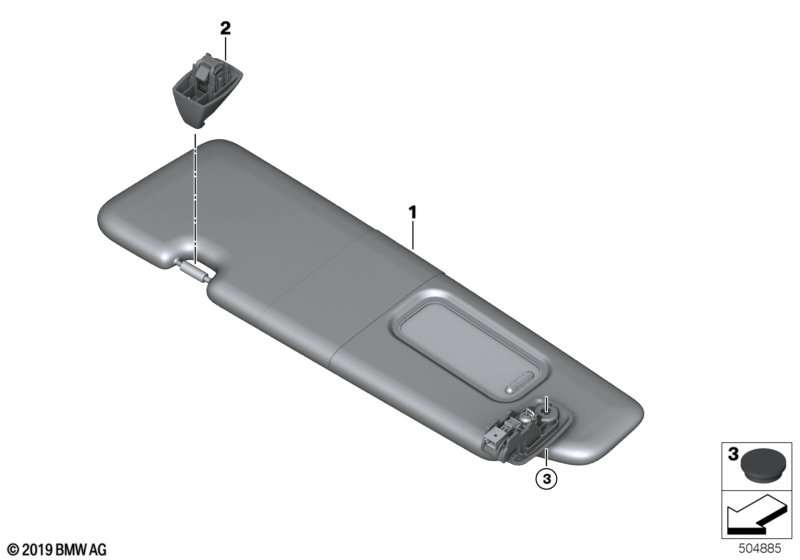 BMW 51167996733 COUNTERBEARING FOR SUN VISOR