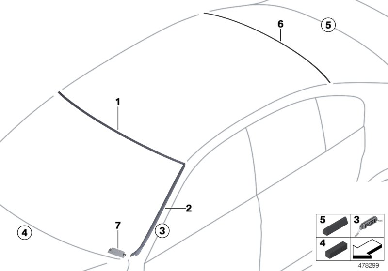 BMW 51318065534 Cover, Rear Window, Top