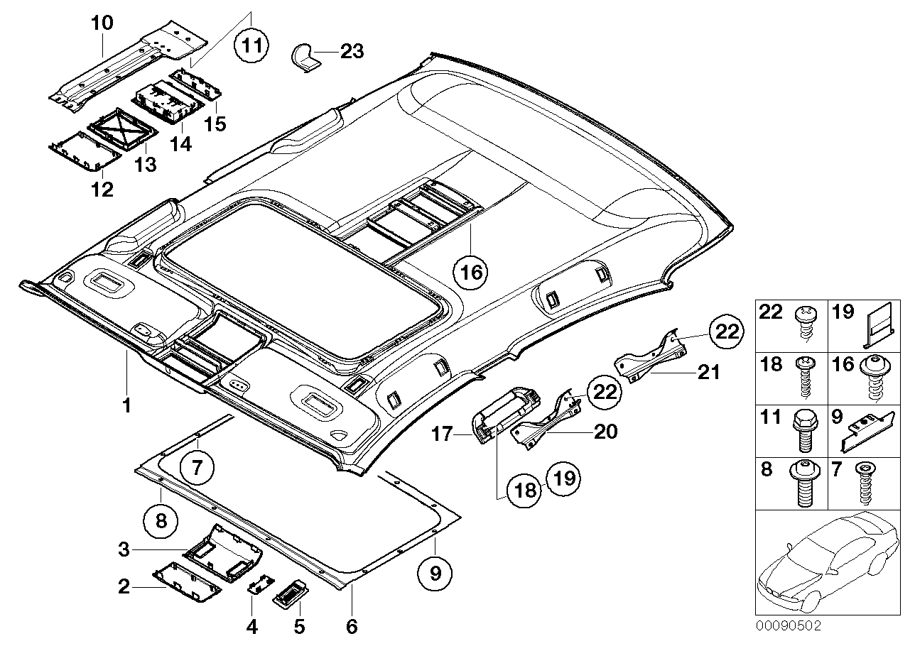 BMW 51447037175 Console Insert, Rear