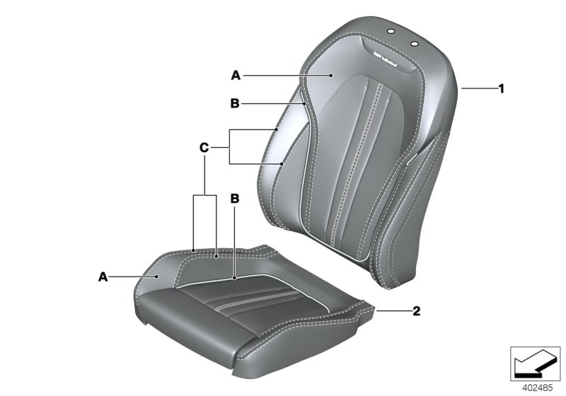 BMW 52107992002 Cover For Comfort Seat, Leather