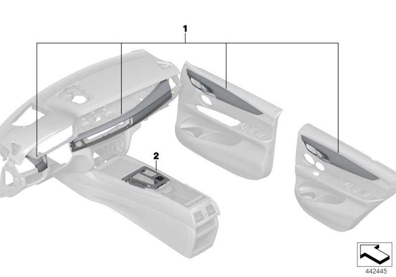 51952446977 BMW Interior Trim Stripes, Carbon