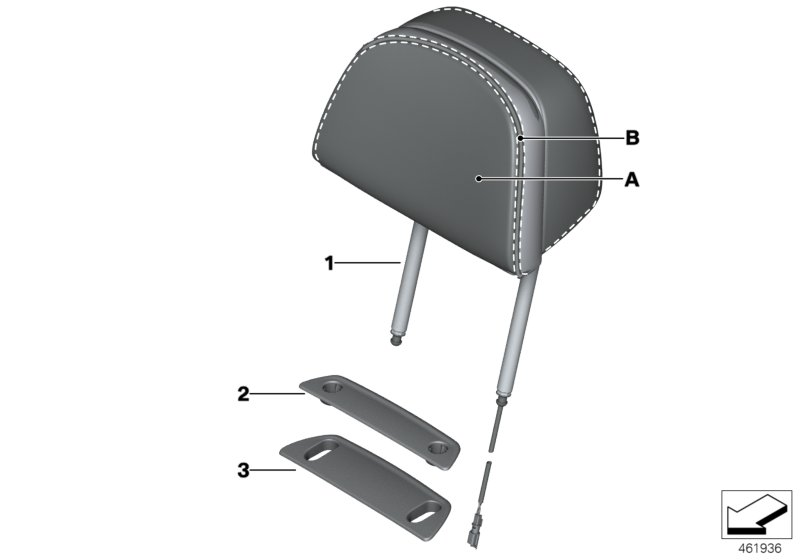 BMW 52107990286 COVER, HEAD RESTRAINT, COMFO