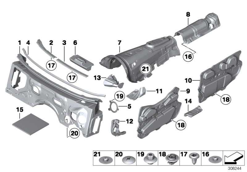 BMW 51489113235 Sound Insulation A-Column, Left