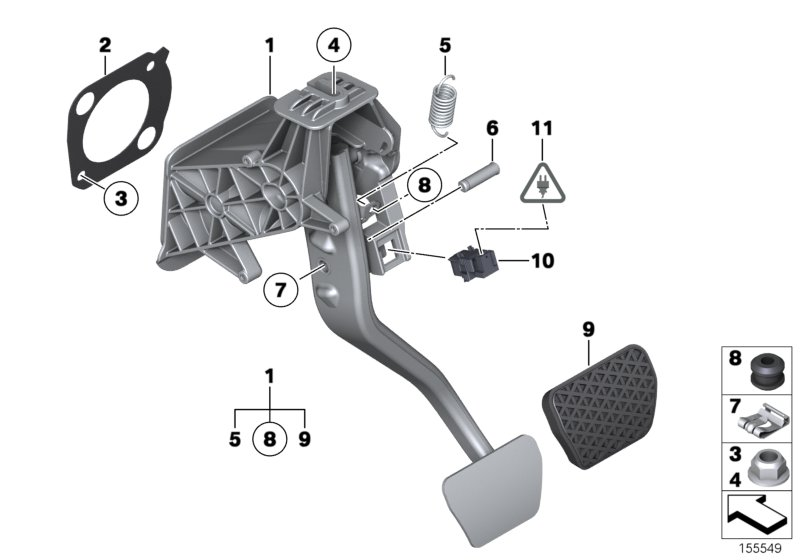 BMW 35006791900 Complete Pedal Assembly