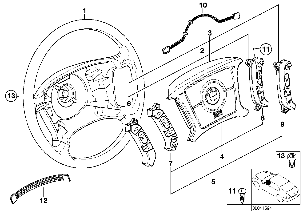 BMW 61318368971 Radio/Telephone Switch