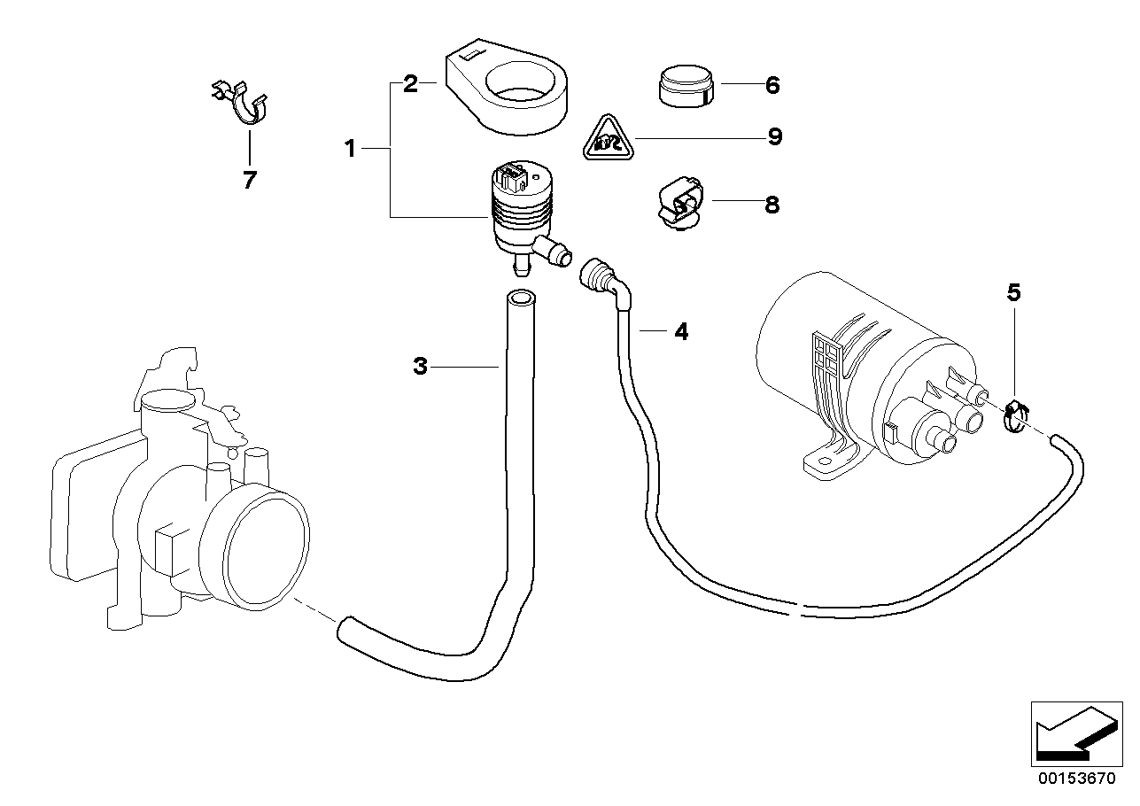 BMW 13907557924 Fuel Tank Breather Line