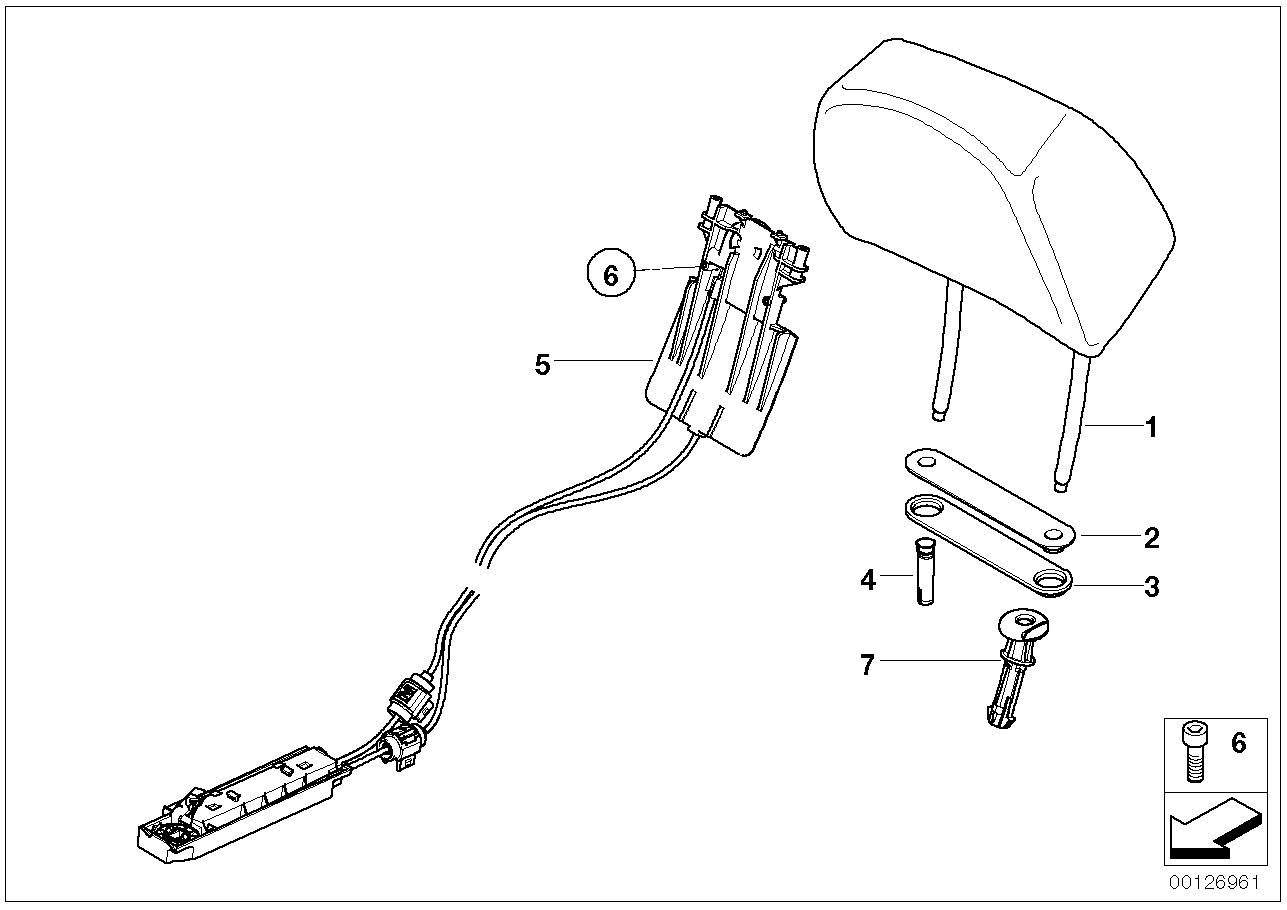 BMW 52107117174 Headrest Leather