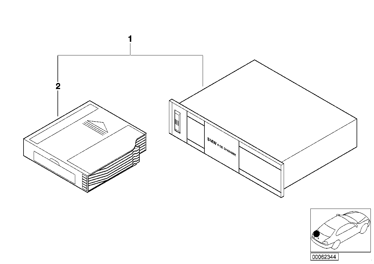 BMW 65128361130 Cd-Magazine Bmw 6 Cd Changer A