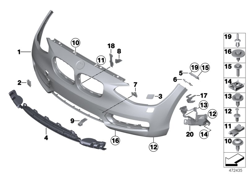 BMW 51118737780 TRIM COVER, BUMPER, PRIMERED