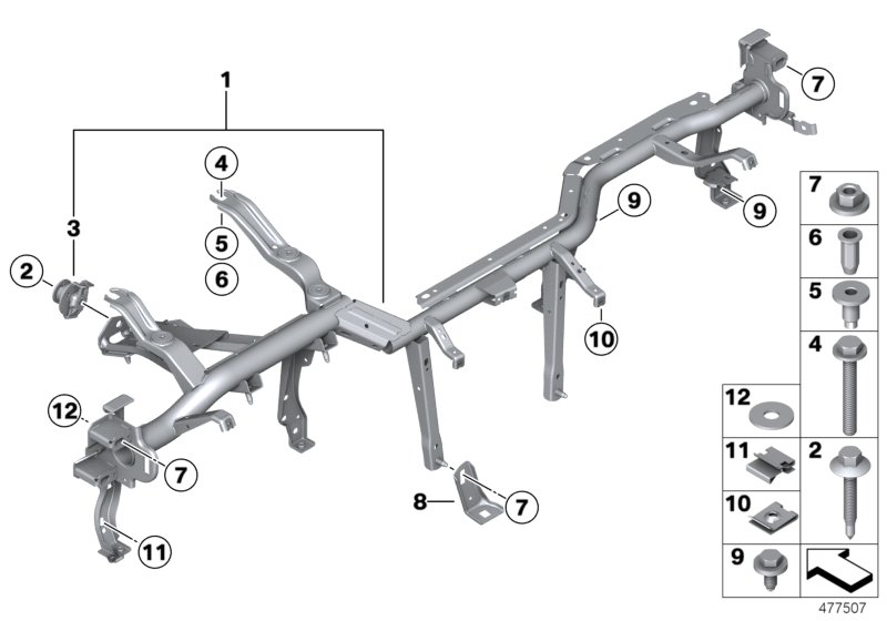 BMW 51458066699 Carrier Instrument Panel