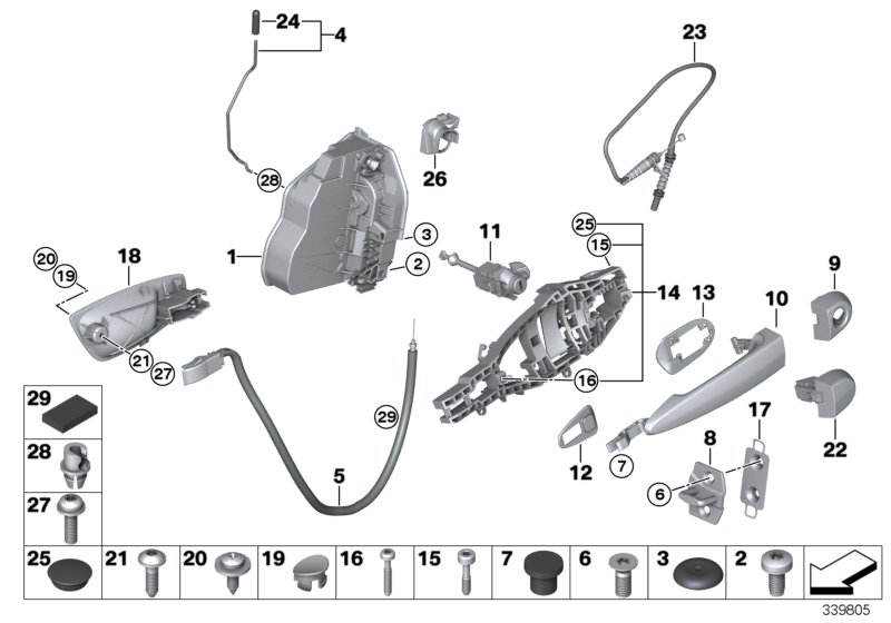 BMW 51217059971 Bowden.Cable,Outside Door Handle Front