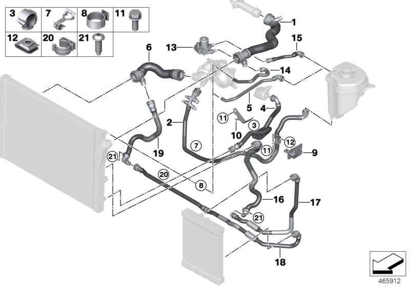 BMW 17128519142 BRACKET, COOLANT HOSE