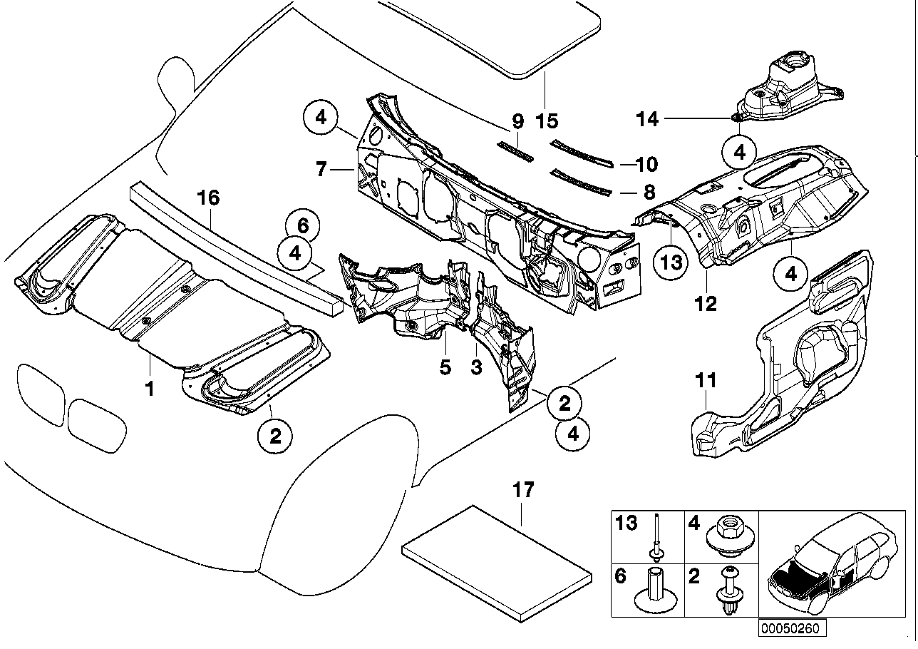 BMW 51488408773 Sound Insulation, Top, Tunnel, Front