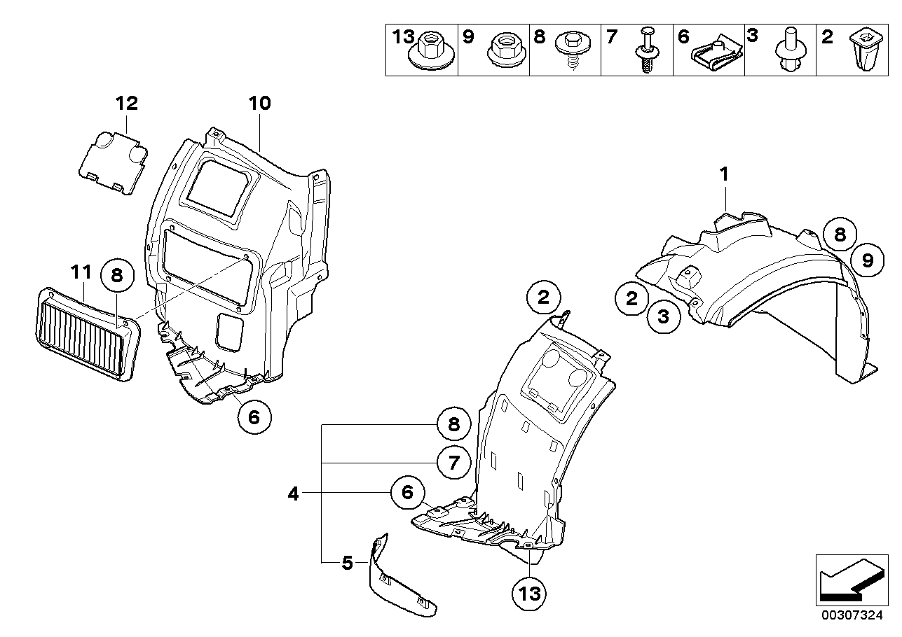 BMW 51717166243 Cover, Wheel Housing, Front Left