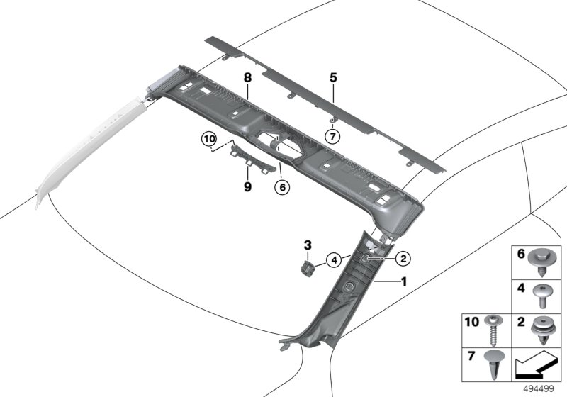 BMW 51438096132 RIGHT COLUMN A COVER