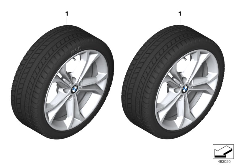 36112471485 BMW RDC WHEEL & TIRE SET, WINTER