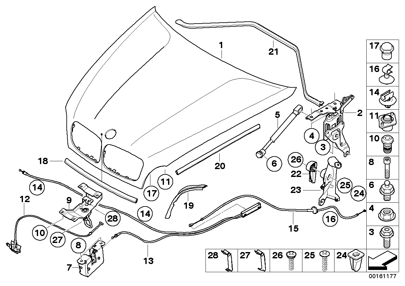 BMW 51237200465 Retainer, Retaining Hook, Front