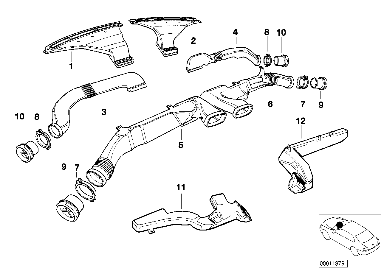 BMW 64221940803 Defroster Nozzle Left