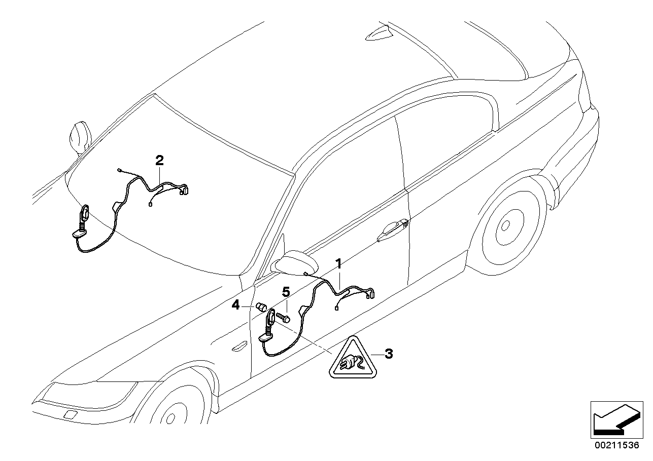 BMW 61129259823 Wiring Set, Door, Co-Driver