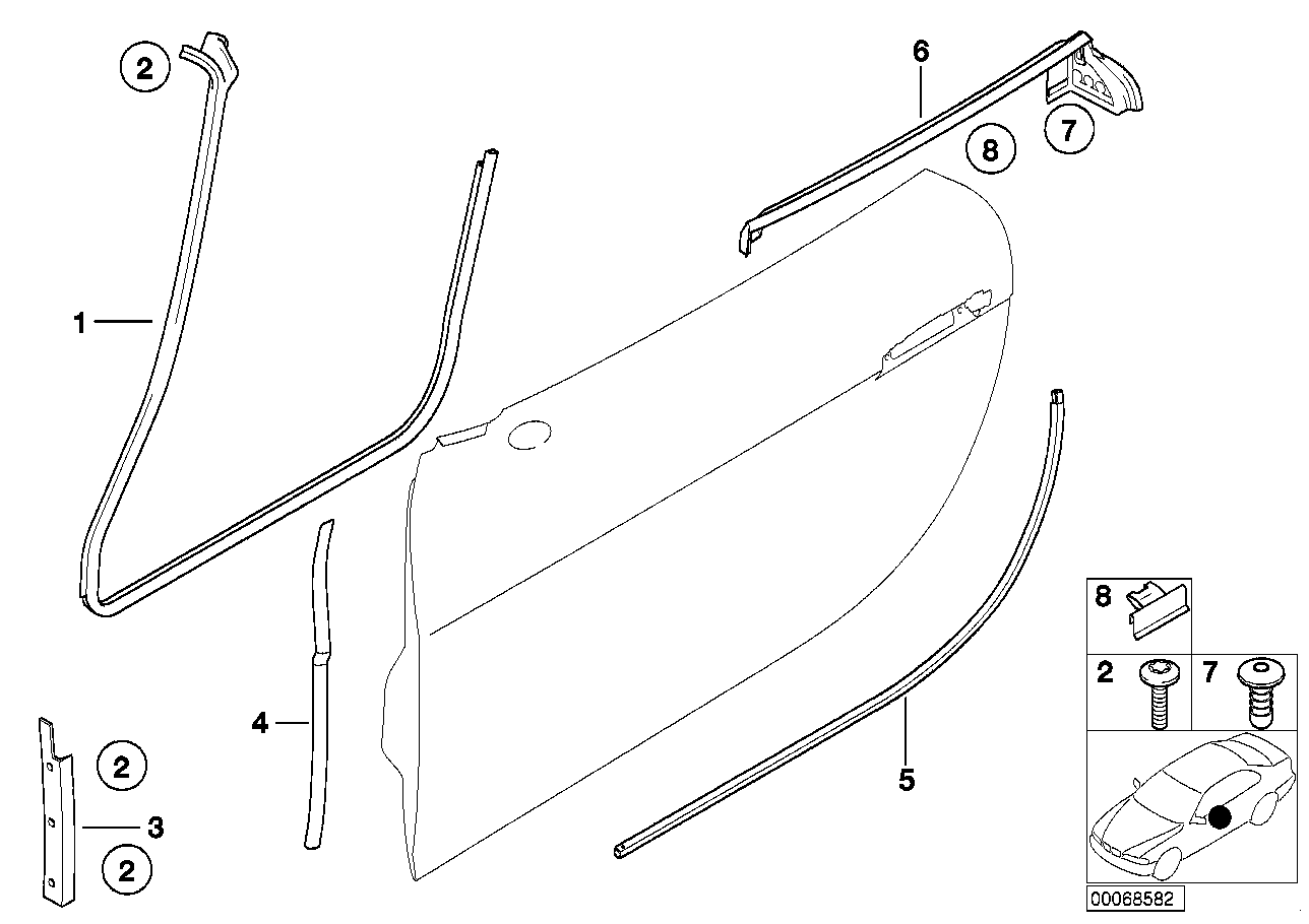 BMW 51718236801 Rail, Column A Left