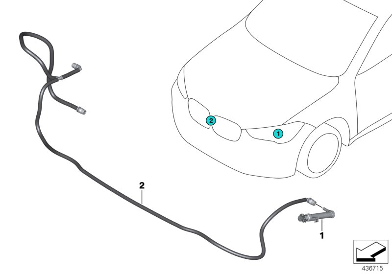 BMW 61667350628 Hose Line, Headlight Cleaning System