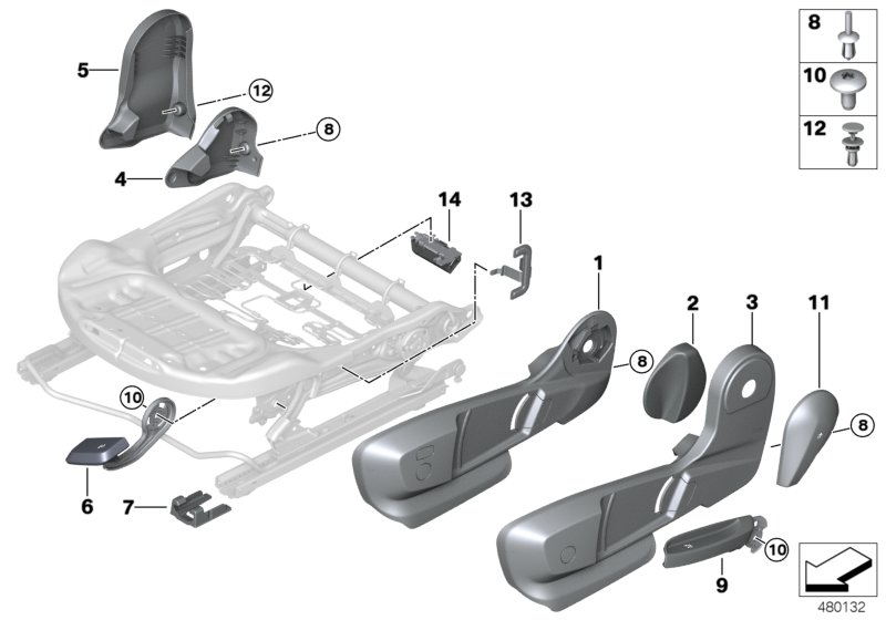 BMW 52107314235 LEVER, SEAT TILT ADJUSTMENT