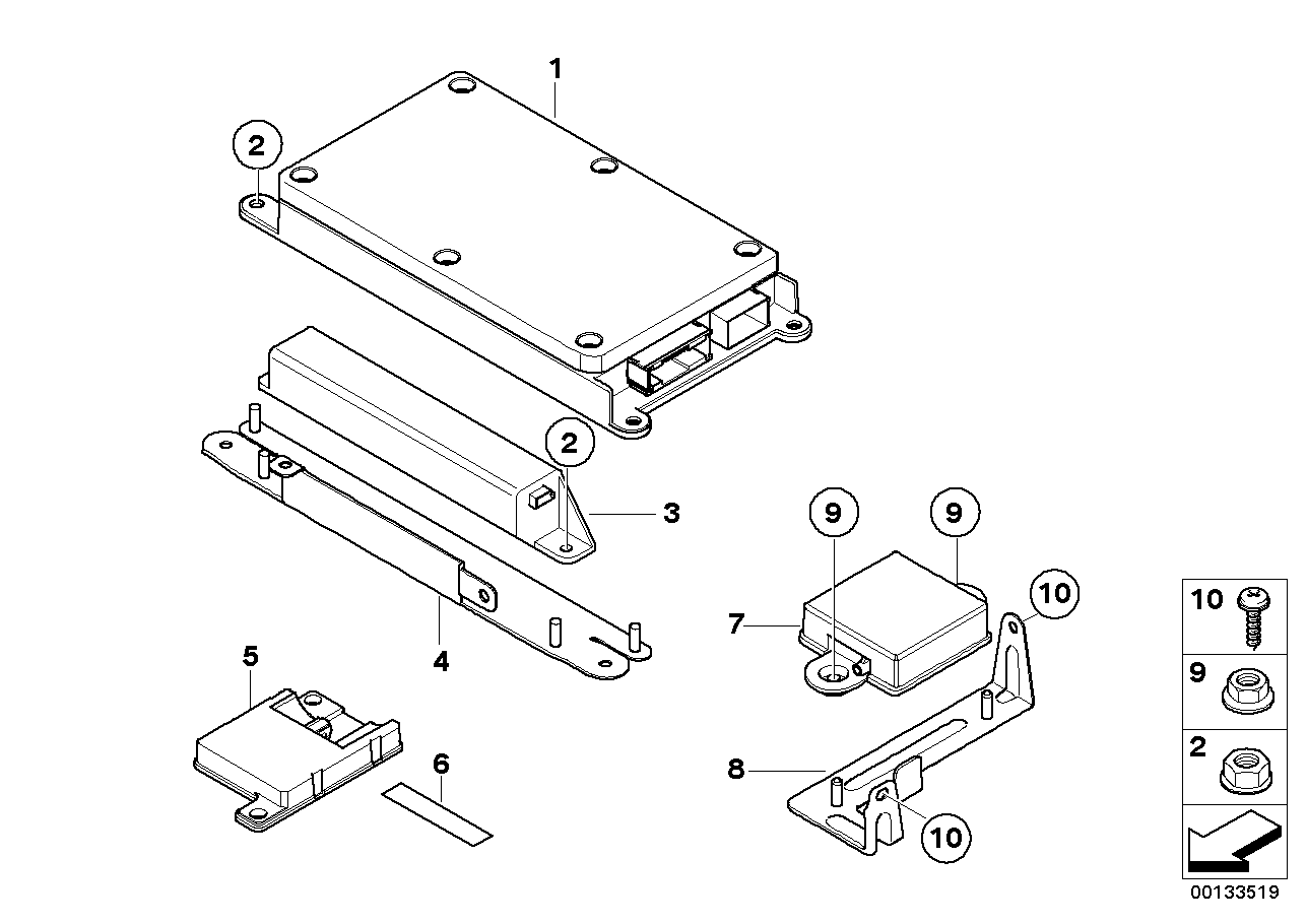 BMW 65206936693 BRACKET BACK-UP ANTENNA