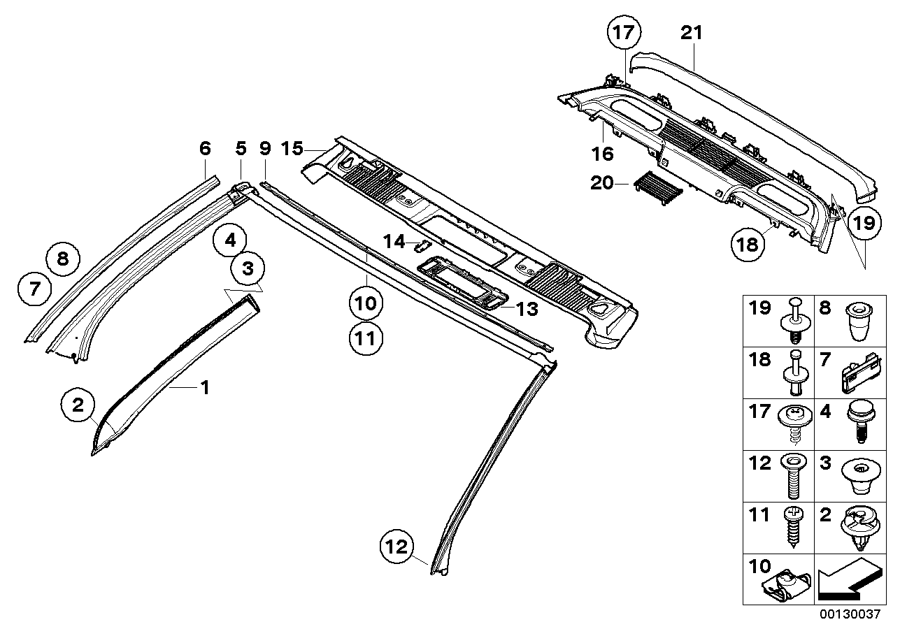 BMW 51767905422 Strip, Column A Right