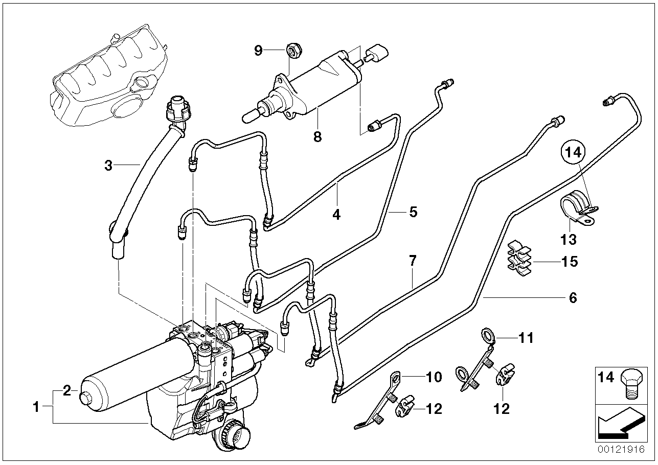 BMW 21532282395 Hose Line, Shifting Path 1