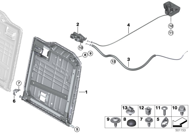 BMW 52207473066 CENTRE BACKREST BEARING BRAC