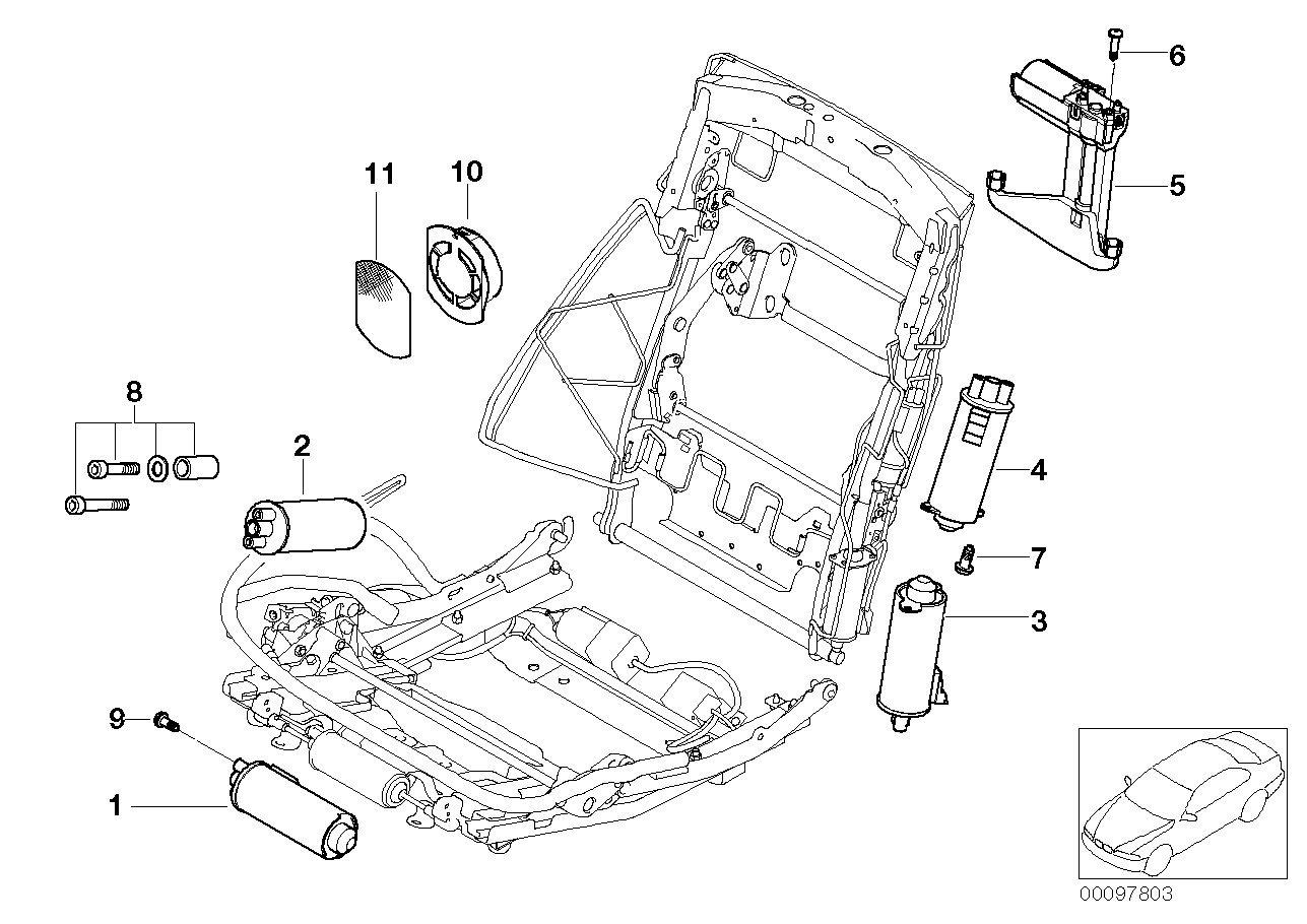 BMW 67317070500 Drive, Longitud.And Tilt Seat Adjustment