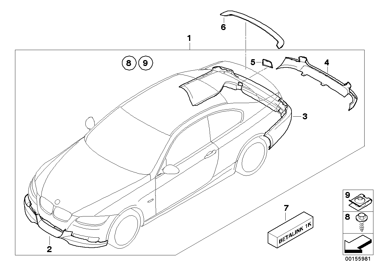 BMW 51190416906 Aerodynamic Package Primed