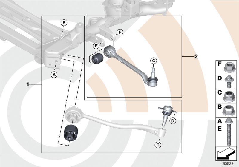 BMW 31122457390 Repair Kit, Trailing Link