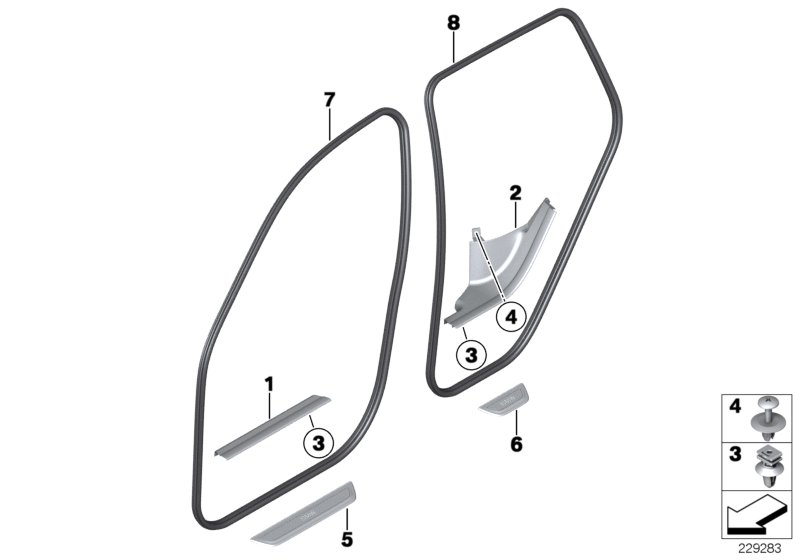 BMW 51727321651 Edge Protection, Door, Rear