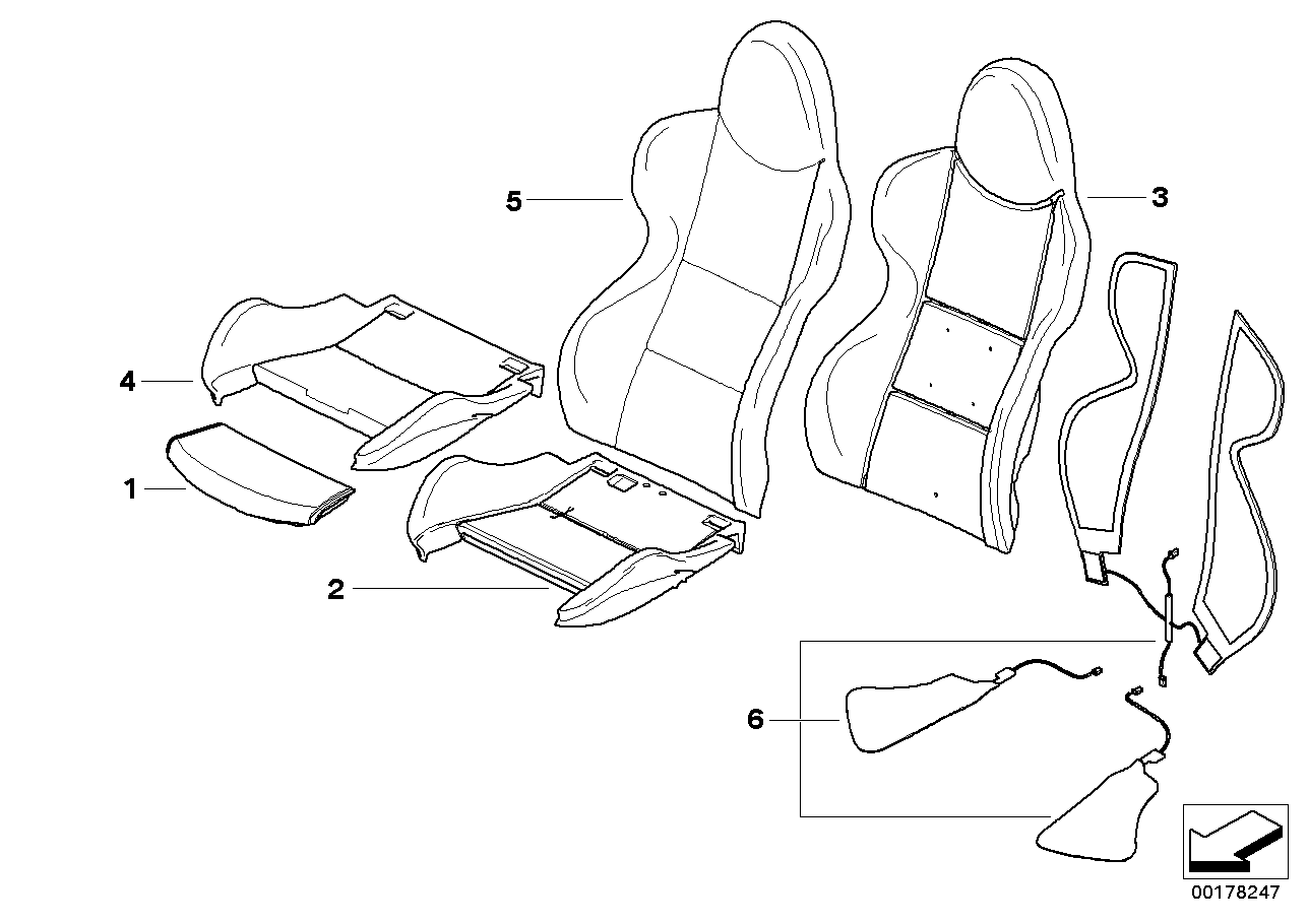 BMW 52107909239 Seat Cover Leather Left