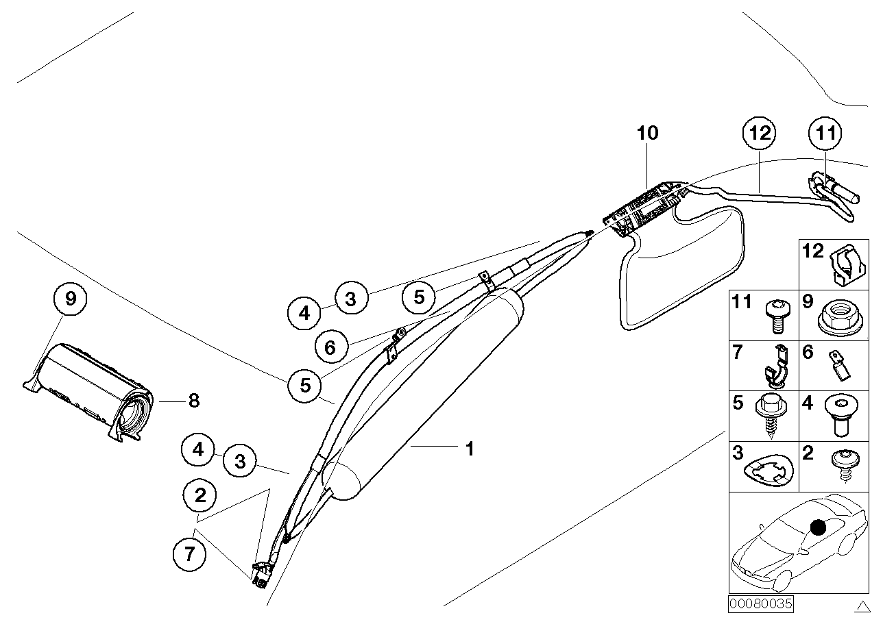 72128227994 BMW Its Head Air Bag Bracket