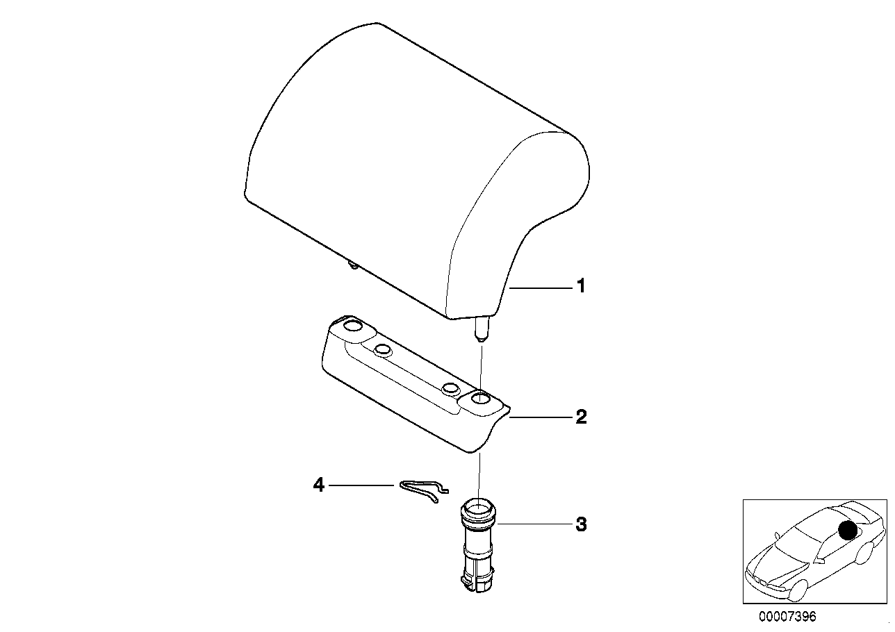 BMW 52208216504 Headrest Leather