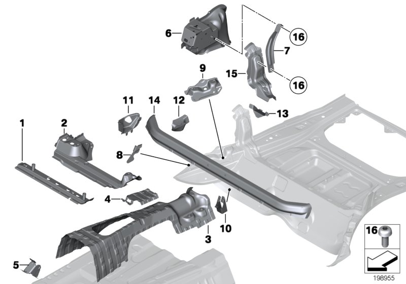 BMW 41112993083 Locator, Compression Strut, Left