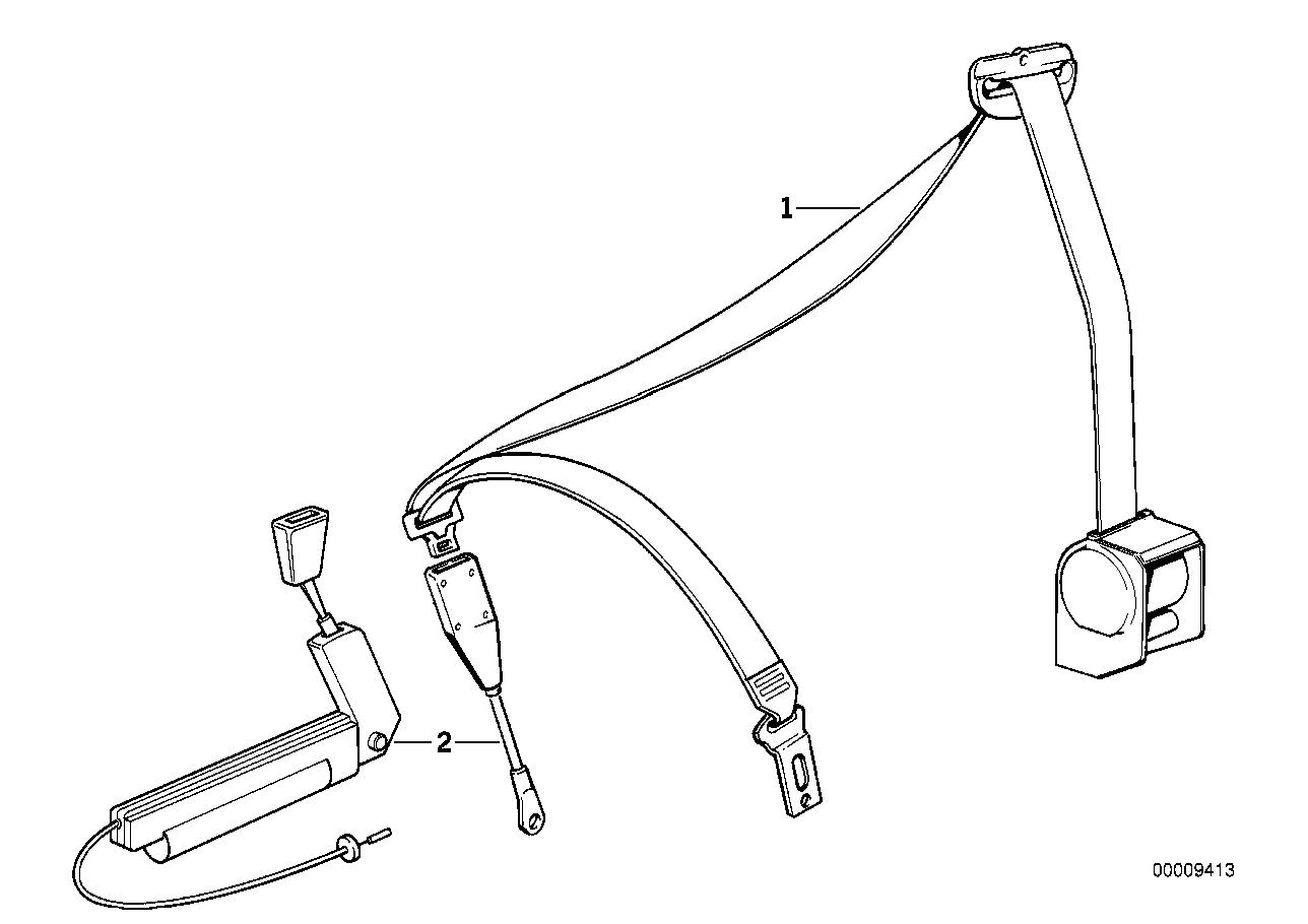 BMW 72118140513 Lower Belt With Left Belt Tensioner