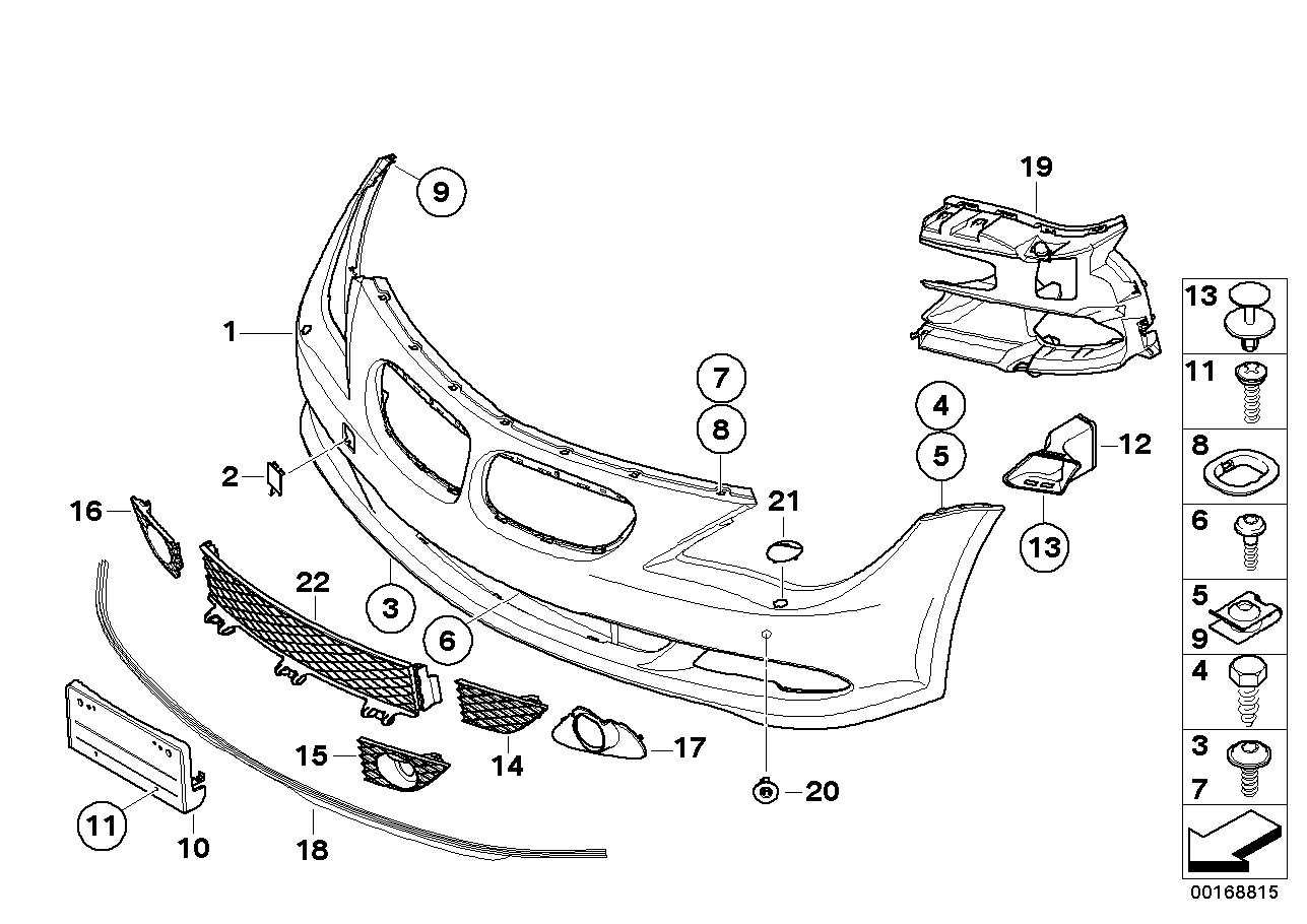 BMW 51117184696 Insert, Bumper Front Right