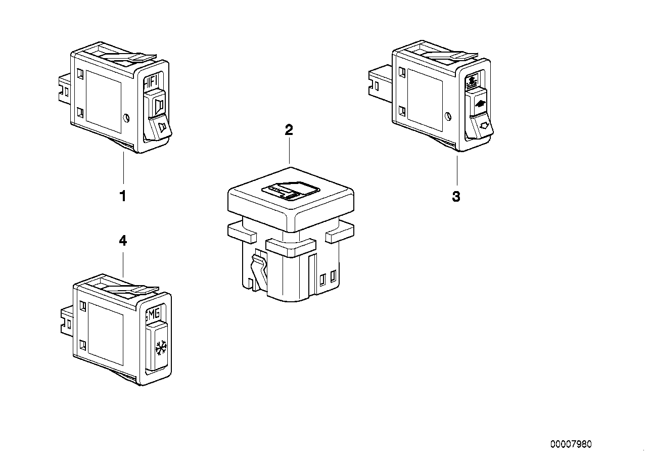 BMW 61318363638 Interior Sound Switch