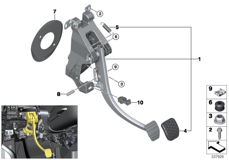 BMW 35216762723 BRAKE PEDAL RETURN SPRING