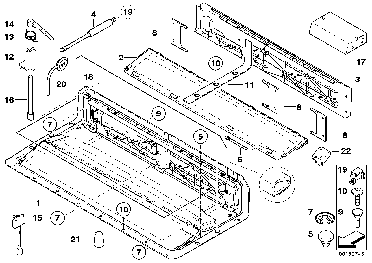 BMW 54347072795 Folding Top Compartment