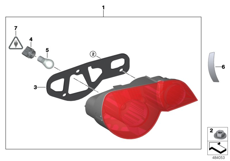 BMW 63217165728 Right Rear Light, White Turn Indicator