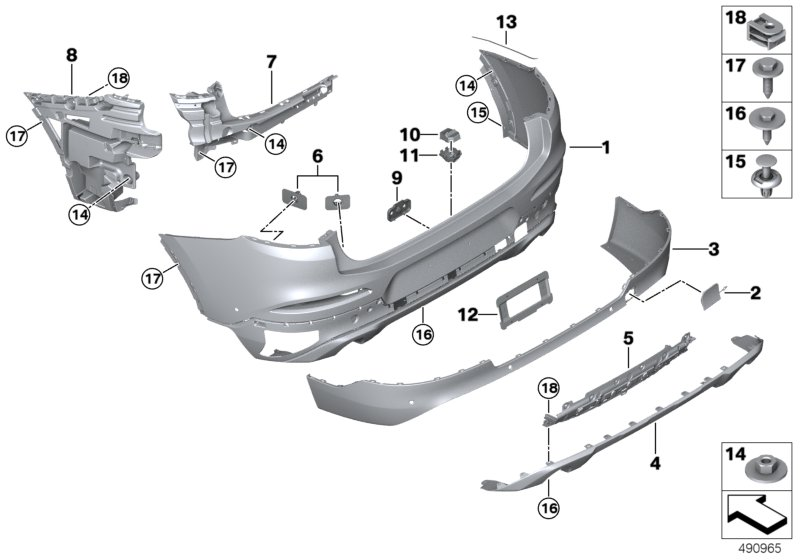 BMW 51127416024 Reinforcement, Bumper, Rear Bottom