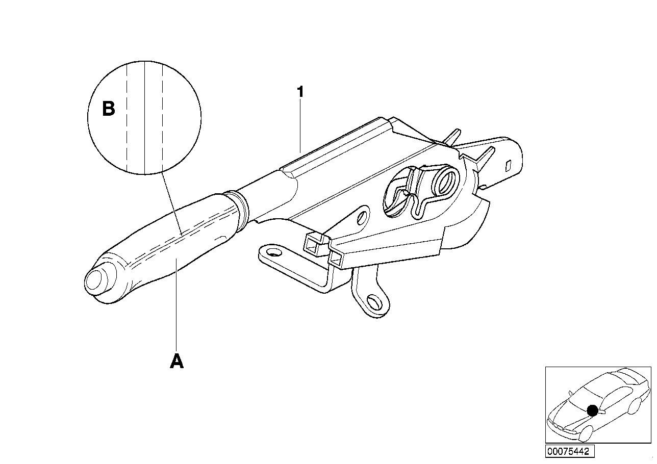 34418014122 BMW Leather Handbrake Lever