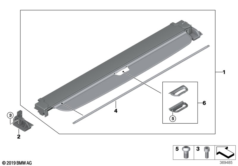 BMW 51477342605 Roller Blind For Luggage Compartment